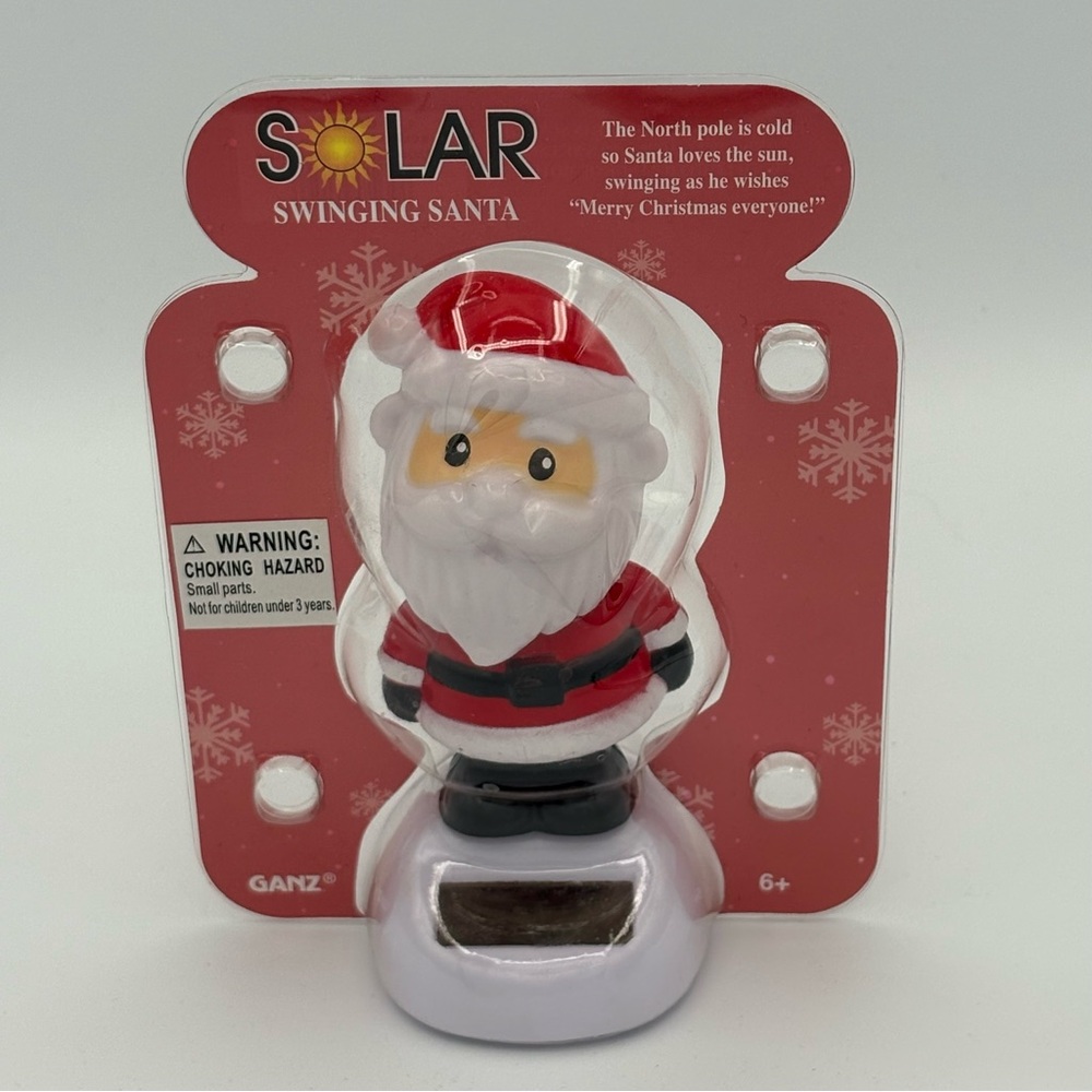 GANZ Solar-Powered Santa with Red Hat Christmas